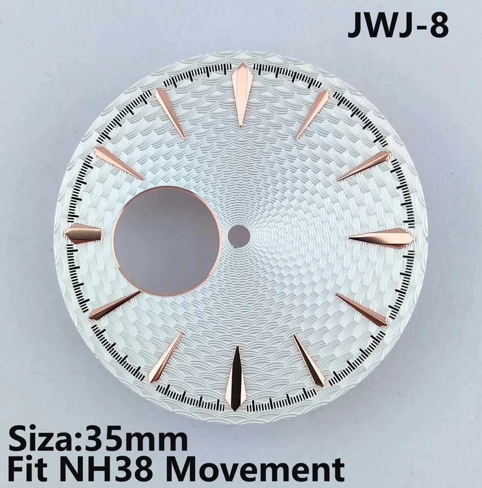 หน้าปัดนาฬิกา NH38 35มม. เหมาะสำหรับนาฬิกาอุปกรณ์เสริมสำหรับการเคลื่อนไหวของ NH38ไม่มีหน้าปัดเรืองแสงโลโก้ที่กำหนดเอง