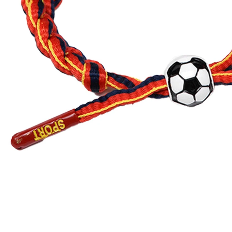 Italian Woven Football Star Braided Adjustable Bracelet Trophy Souvenir Gift Durable Easy Install