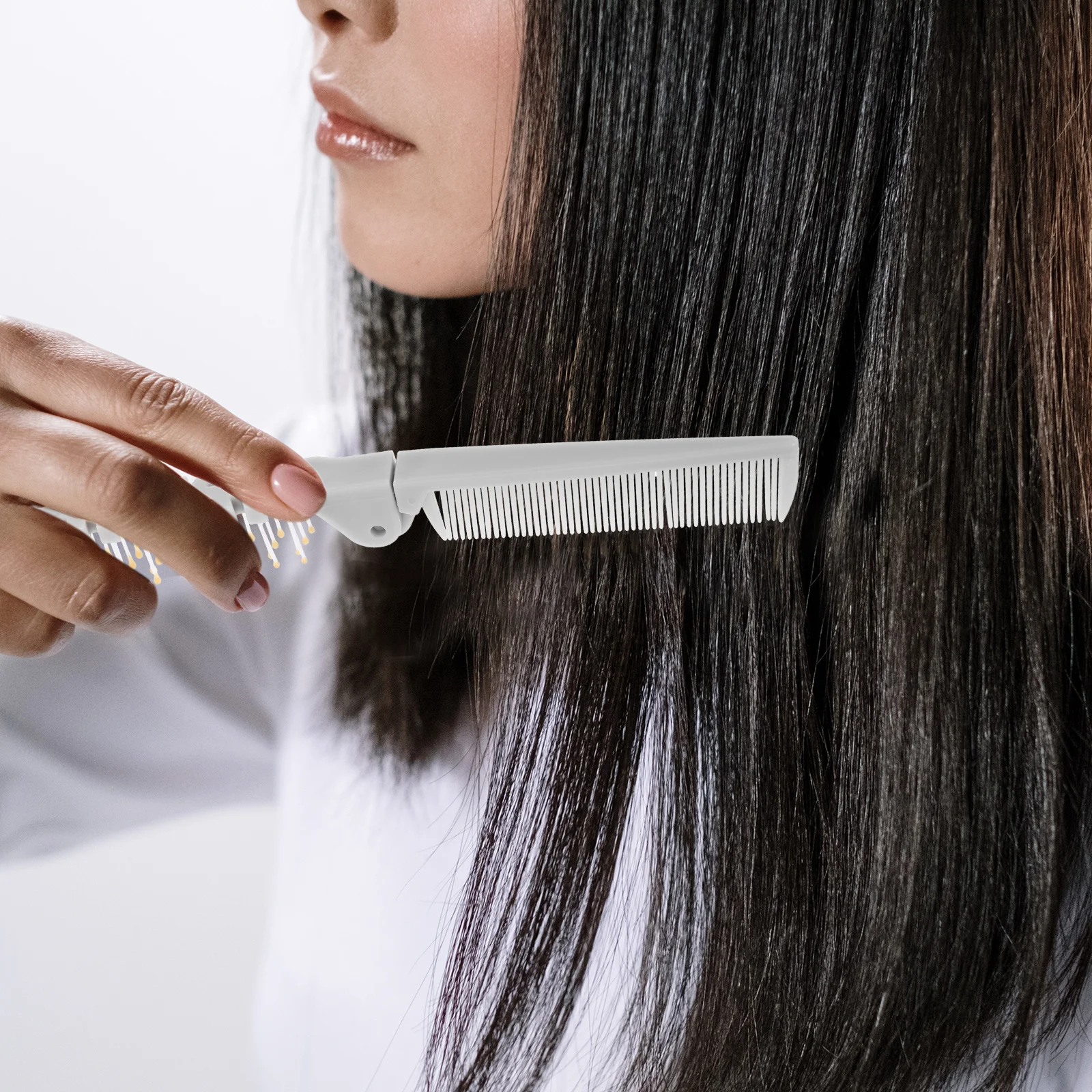 

5Pcs Foldable Hair Comb Double Sided Wide Tooth Folding Travel Brush Portable Dual Use Compact Design Styling Hairbrush