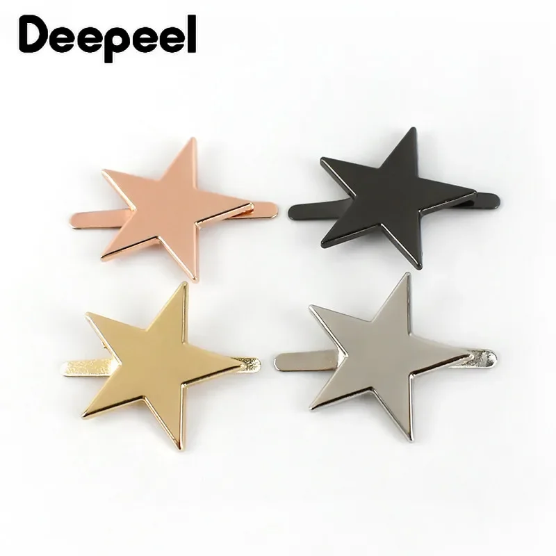 Deepeel 5/10Pcs Metal Bow-knot Buckles Shoes Handbag Leather Crafts Decor Label Buckle for DIY Hardware Sewing Accessories