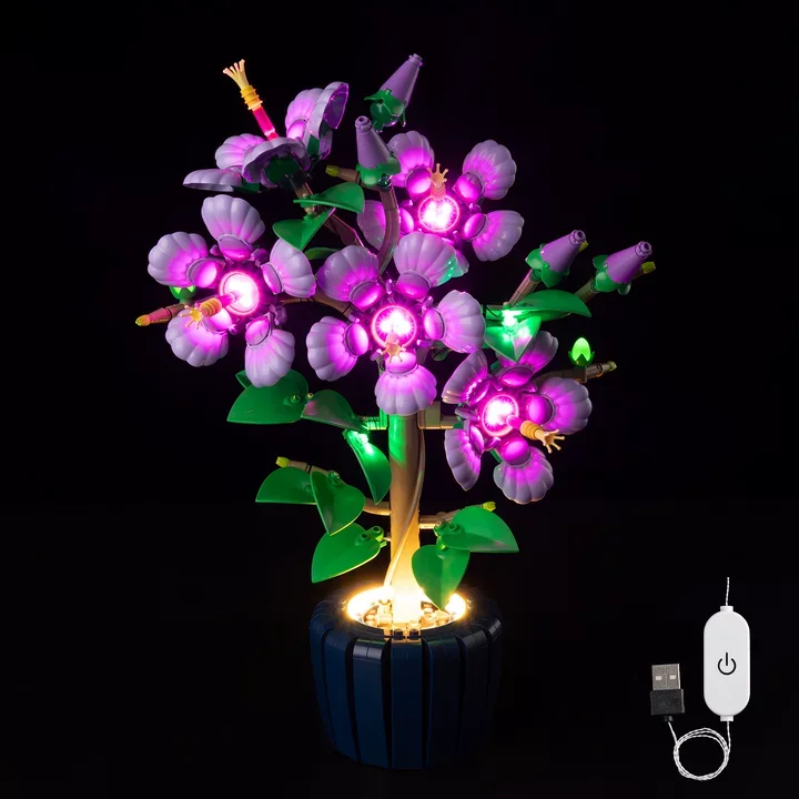 Ensemble d'éclairage LED adapté aux blocs de construction LEGO Hibiscus 10372, jouets de lampe à monter soi-même (modèle non inclus)