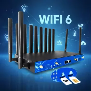 4 SIM Card Slots 5G 4G ESIM Wifi6 Router MT7981B Openwrt 21 1000M POE LAN Ports Wireless Wi-fi Lte ModemAR