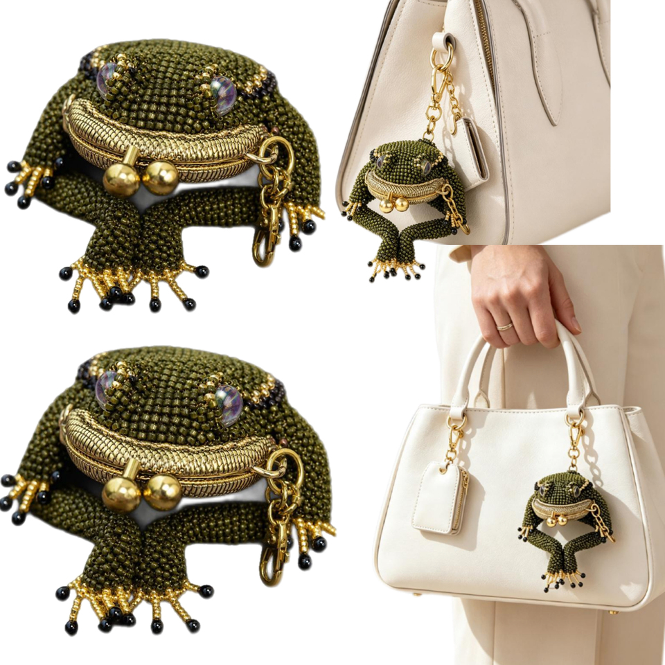 Charming Frog Keychain Mini Simulation Coin Purse High-end Luxury Creative Frog Coin Purse Lock Pouch Earbuds Bag Accessories