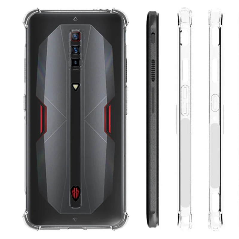 حافظة ZTE Nubia Red Magic 6 NX669J وسادة هوائية شفافة وسادة هوائية مقاومة للصدمات من السيليكون غطاء خلفي من البولي يوريثان لهاتف ZTE Nubia Red Magic 6 Pro
