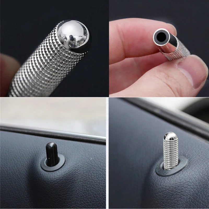 Enhance Your For MercedesBenz W205 GLE with Stainless Steel Carbon Fiber Door Lock Pin Knob Trim Rings Set of 4