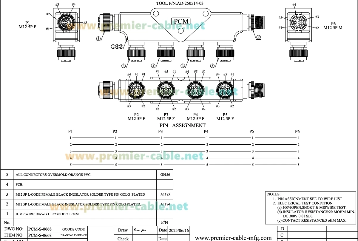Profinet M12 L-Code 5-Pin Anschlussdose Stromverteiler IP67 Wasserdicht Micro-C Stecker auf Buchse T-Stromverteiler Hochstrom – Detail 1