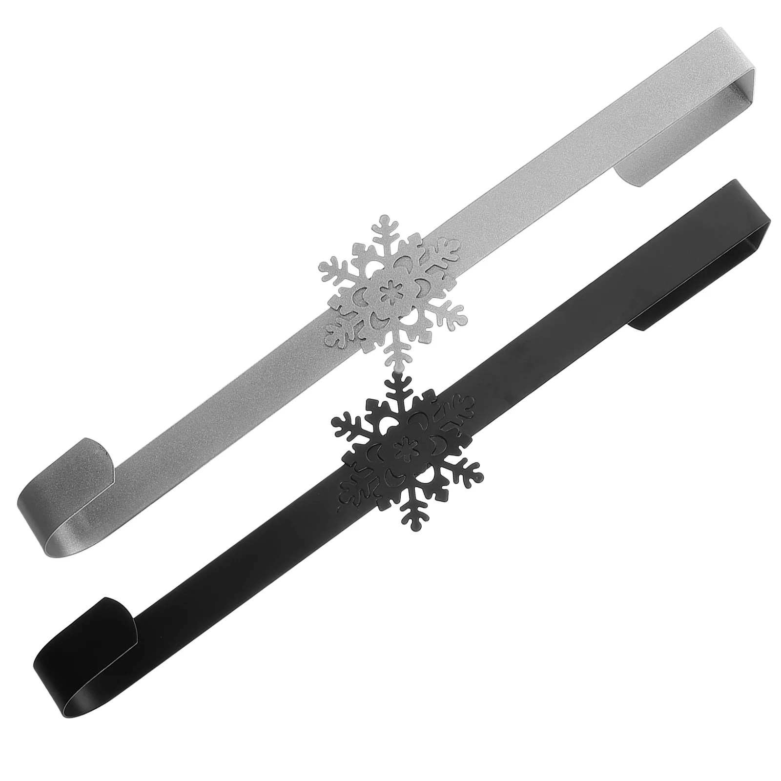 2 Pcs Door Hook Snowflake Wreath Hanger Stocking Holder Punching Freestanding Iron Christmas