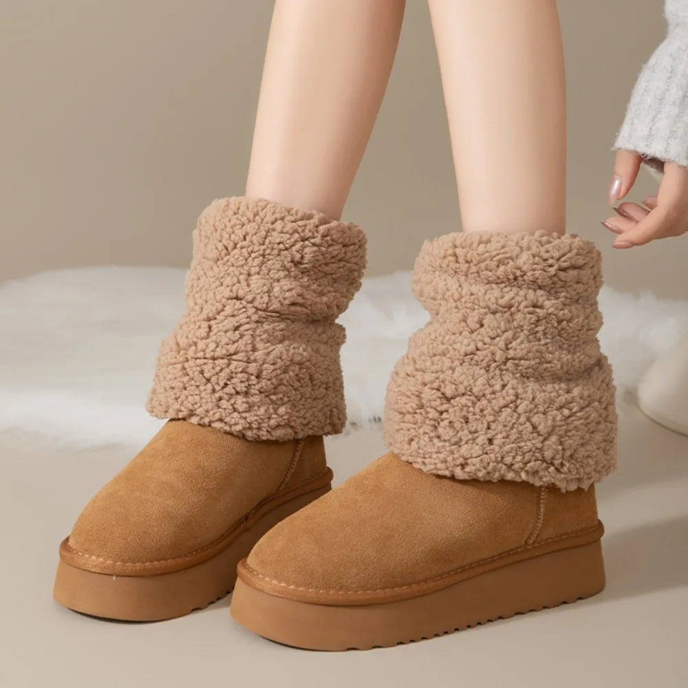 

Fashion Japanese Style Furry Leg Warmers Mid-calf Ankle Knee Y2K Short Tube Sock Solid Color 20cm Warm Knee Sleeve Women