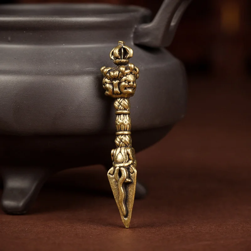 النحاس Puba ستة مسار Vajra ثلاثة الوجهين Puba شيطان تقليد مدقة النحاس النقي خمر المفاتيح قلادة الإبداعية قلادة نحاسية #2