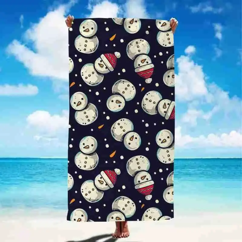 Christmas Wand Print Beach Towel, Christmas Series Absorbent Bath Towel, Quick Dry Lint-Free Towel, Xmas Gift for Home Travel Sw