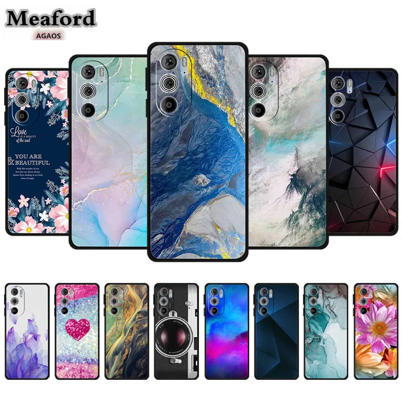 Marble Soft Case For Moto Edge Plus 2022 Silicone TPU Back Cover for Motorola Moto Edge+ 2022 Protective Colour Shield Coque