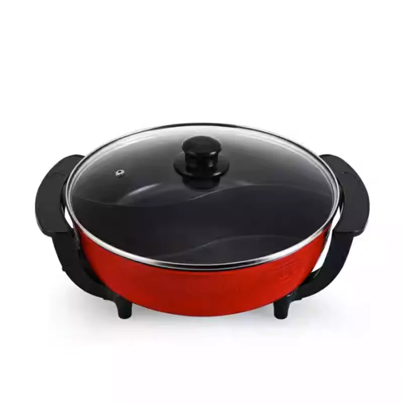 

Electric Hot Pot Double Soup Pots Non Stick Smokeless Home Kitchen Cookware Twin Divided Shabu Pot Electric Cooker 5L