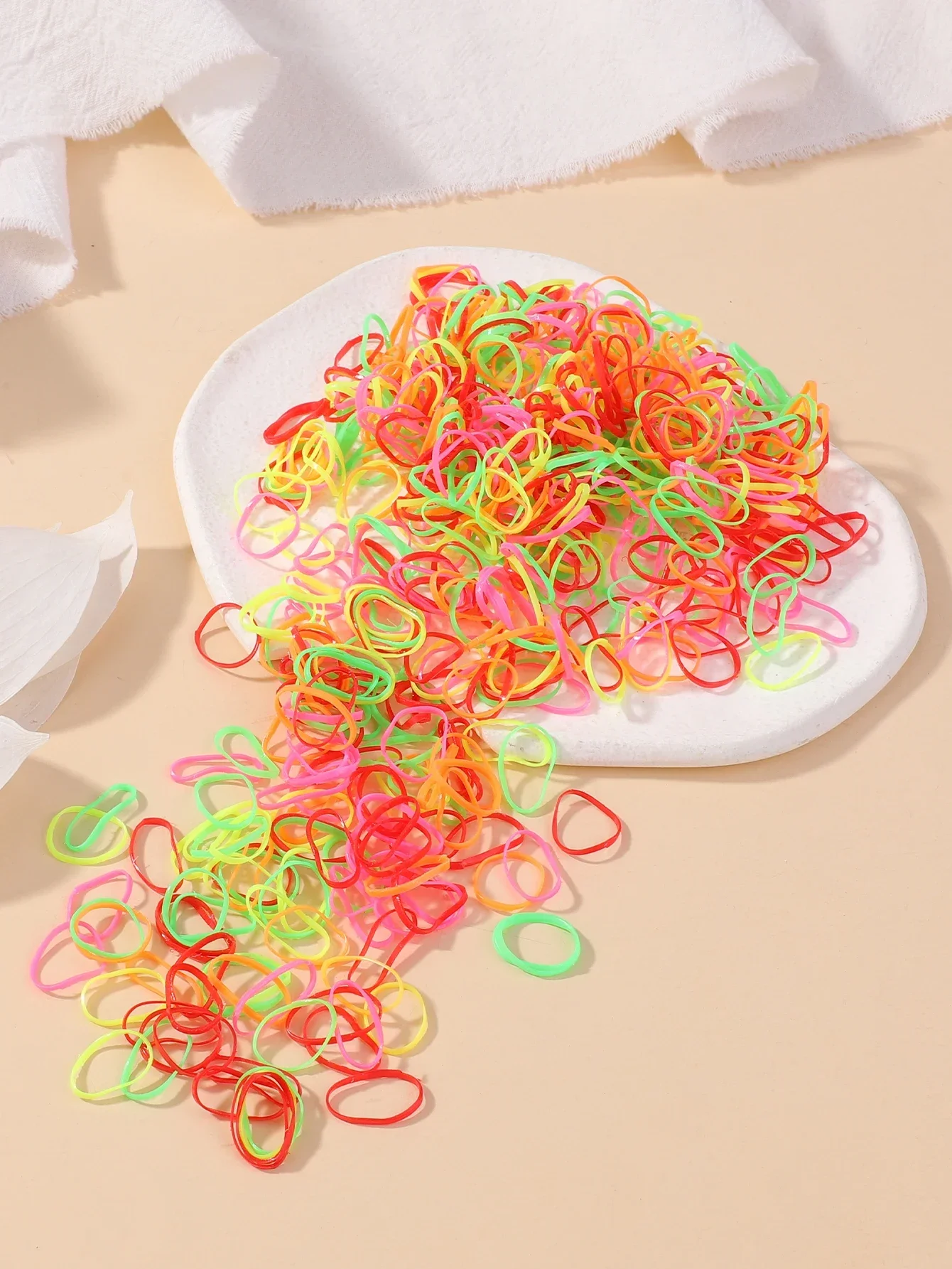 500Pcs/Set New Candy Color Girls Hair Accessories Rubber Band Elastic Hairband Children Ponytail Fixer Strap Children Decoration