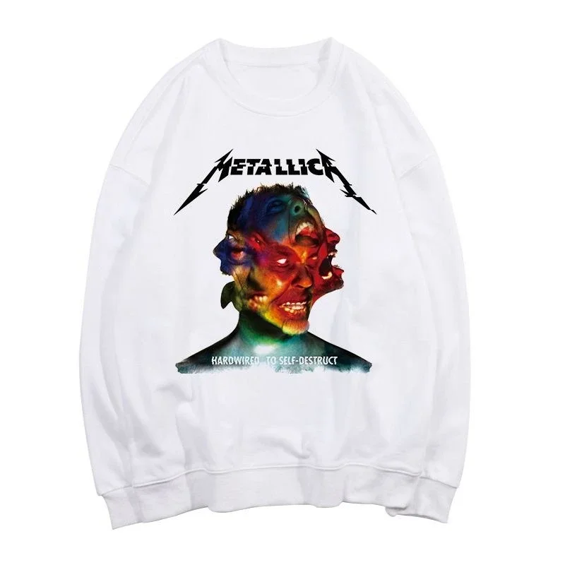 ميتاليكا البلوز الرجال النساء بلوزات هوديس المعادن روك باند Y2k البلوز بلوزات كبيرة الحجم ماركة الملابس الرجال الشارع الشهير