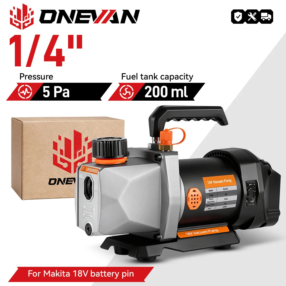 ONEVAN 1/2HP 7CFM Kältemittel Vakuum Pumpe 1/4 lufteinlass Kälte für Auto Haushalt Klimaanlage Für Makita 18v Batterie