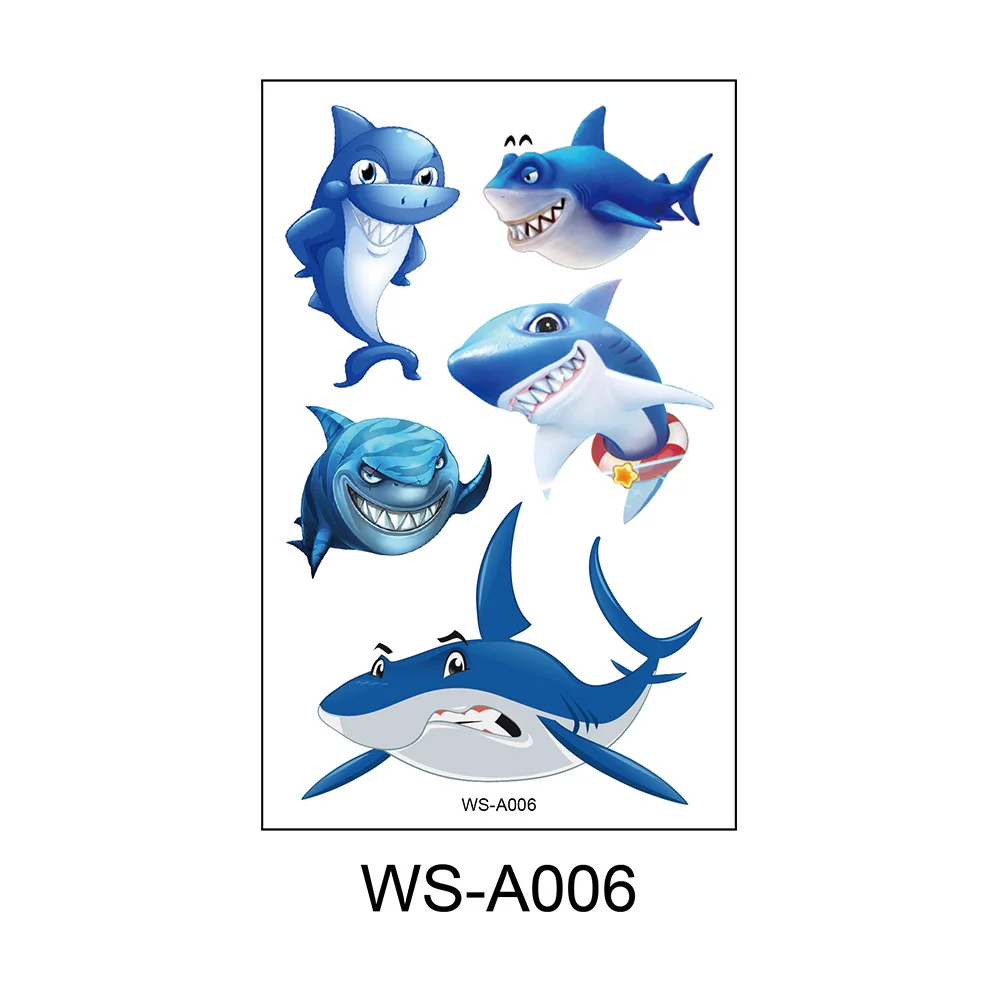 

1PC Children Temporary Tattoo Creative And Interesting Simple Operation Waterproof And Sweatproof Idea Tattoo Stickers Shark