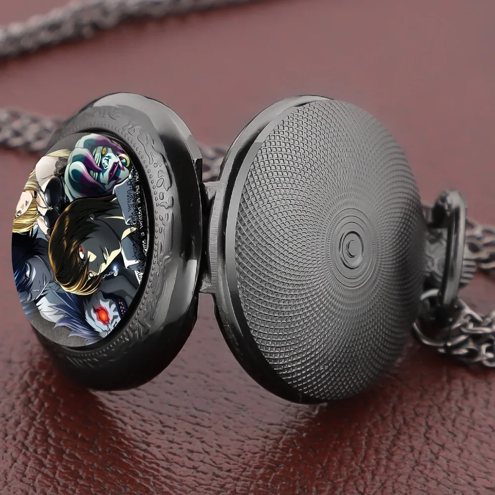 Zegarek kieszonkowy w stylu vintage z motywem Tajemniczego Notatnika Śmierci, szklany, w kształcie kopuły, damski wisiorek zegarowy, męski zegarek, kreatywny prezent dla przyjaciół, Relojes