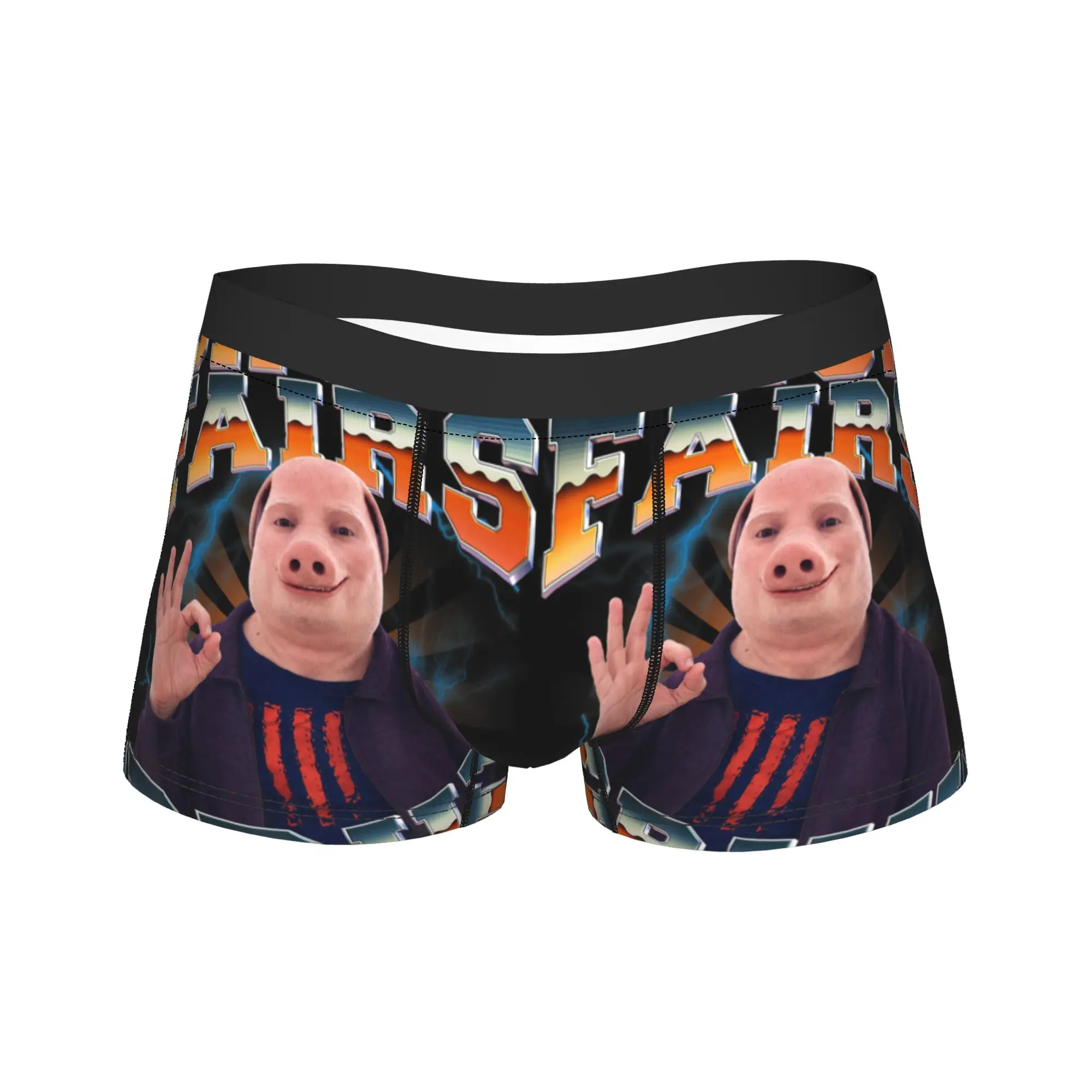 Funny John Pork Fairs Bruh Vintage YBG Slang Meme Boxershorts 3D Pouch Underwear Quality Shorts Briefs Male Underpants Plus Size
