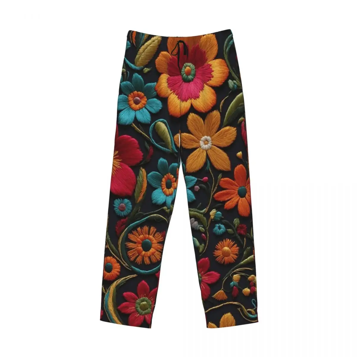 

Custom Mexican Vintage Flroal Rebozos Mexicanos Pajama Pants Men Sleepwear Sleep Lounge Bottoms with Pockets