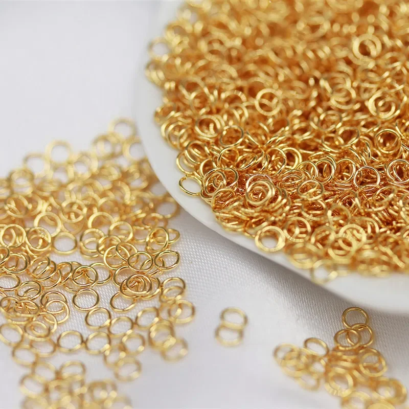 

200Pcs/Lot Real Gold Plated Brass Open Jump Rings Round Split Ring Connectors Diy For Handmade Jewelry Making Supplies Wholesale