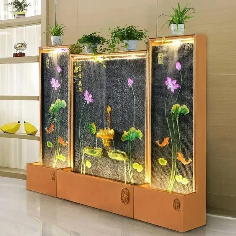 BJ-17 Water Curtain Wall Rockery Water Flow Fountain Landscape Home Office Living Room Wealth-Attracting Humidifier Ornament
