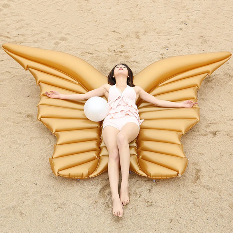 Ins Angel Wings Floating Row Floating Bed Mount Water Supplies Pool Floaties  Pool Floats  Inflatable Toys  Big Sea Mattress