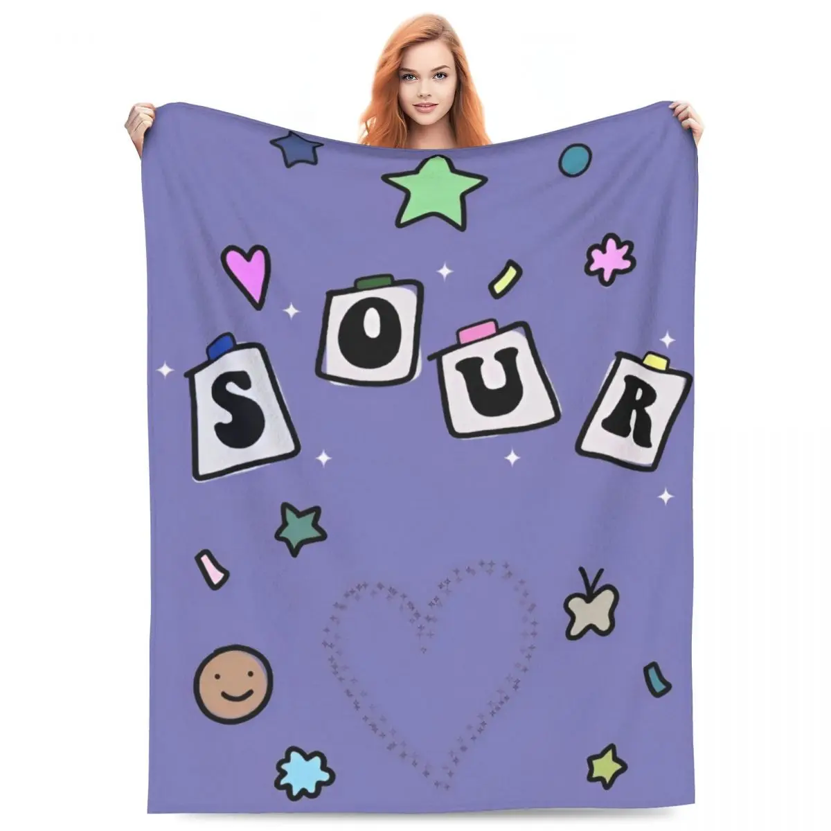 Olivia Vampire Rodrigos Sour Designs Blankets Flannel Funny Soft Throw Blanket for Bedding Lounge Spring/Autumn