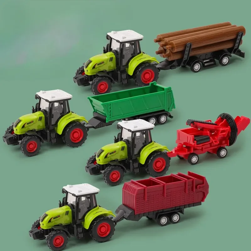 Farmer's Car Tractor Field Engineering Vehicle Excavator Model Car Children's Toy Gift Interactive Development of Intelligence