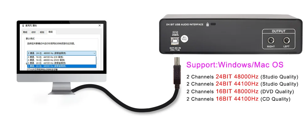 FREEBOSS Stereo Recording Audio Interface Guitar ASIO4ALL 3 Channels Input Monitor 48V External Usb Sound Card for Studio UC26