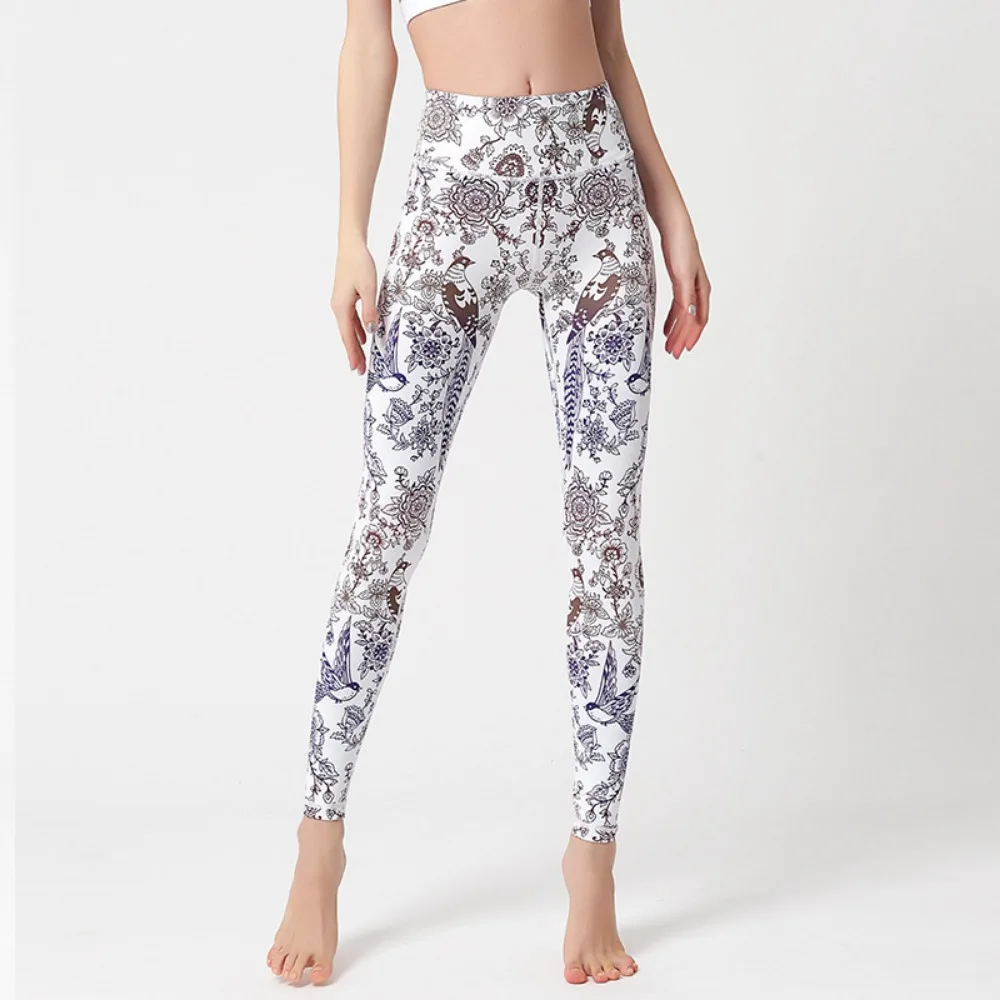 Sollevamento dell'anca e Leggings pantaloni da Yoga pantaloni da Fitness da Yoga attillati a vita alta da donna che assorbono il sudore asciugatura rapida