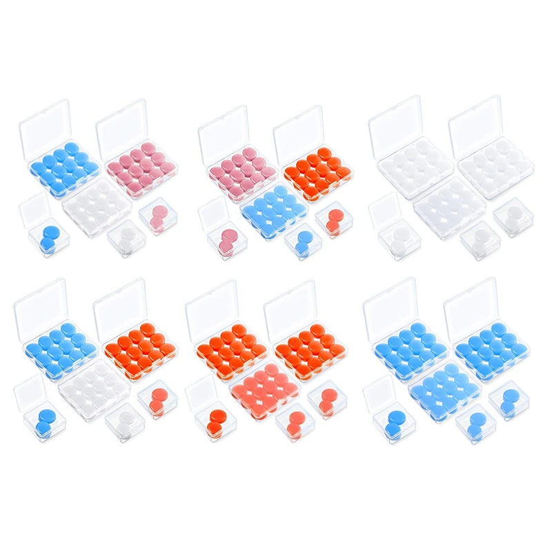 21 Pairs Ear Plugs For Sleeping Reusable Moldable Silicone Earplugs Soft Noise Cancelling Earplugs