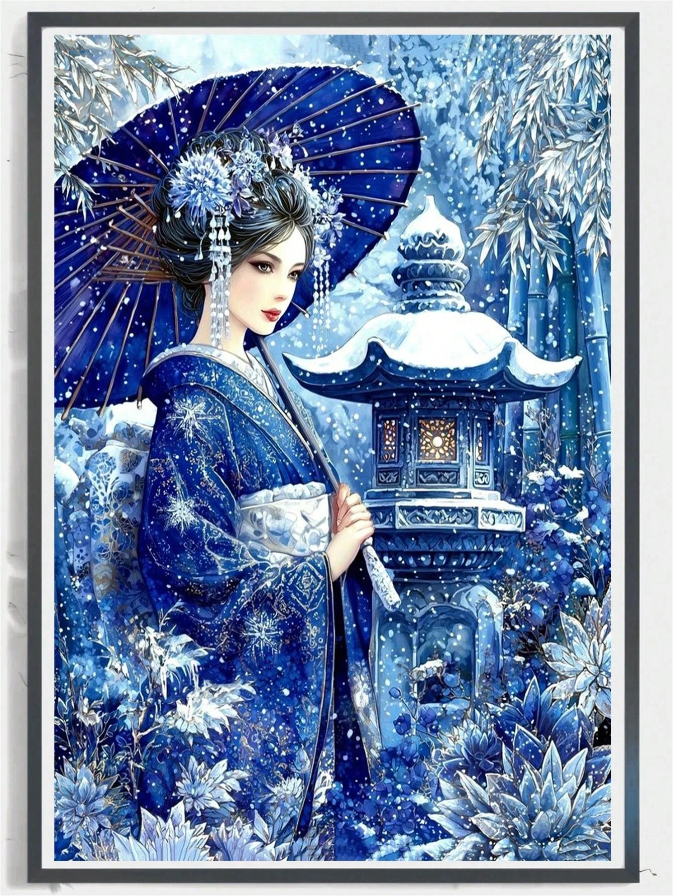 Malen-nach-Zahlen-Set für Erwachsene, Kinder, Anfänger bis Fortgeschrittene, Nummern-Ölgemälde, Heimdekoration, DIY-Kunst, Geisha