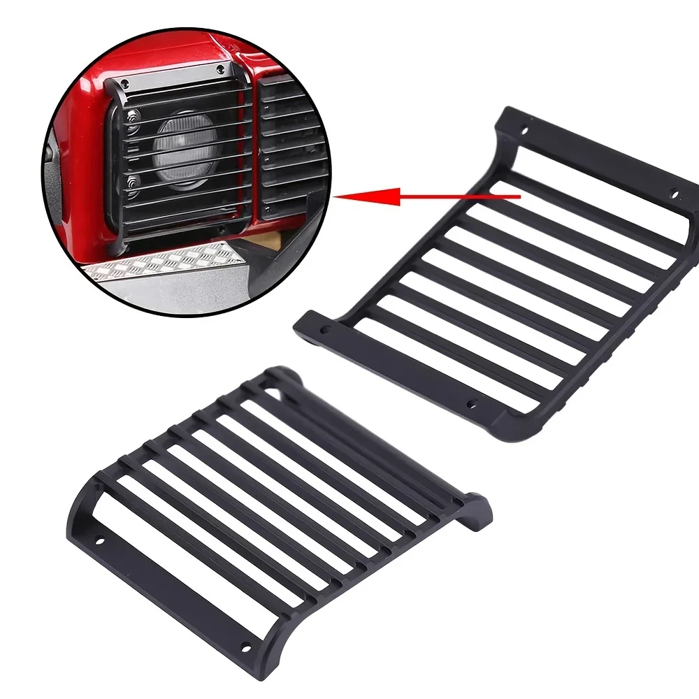 

TRX4 Defender RC Car Front Guard - 8x6x1 Metal Headlight Cover & Grill, High-Quality Protection for 1/10 Scale Crawlers