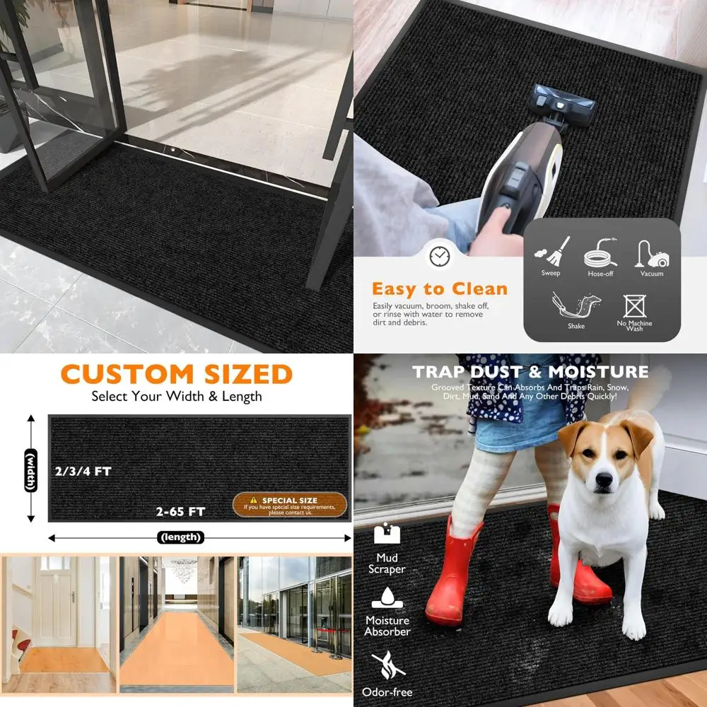 

Сверхмощный большой дверной коврик размером 2 фута x 10 футов — коммерческий напольный коврик для входа в помещении и на открытом воздухе, грязевая ловушка для тяжелых дорожных зон