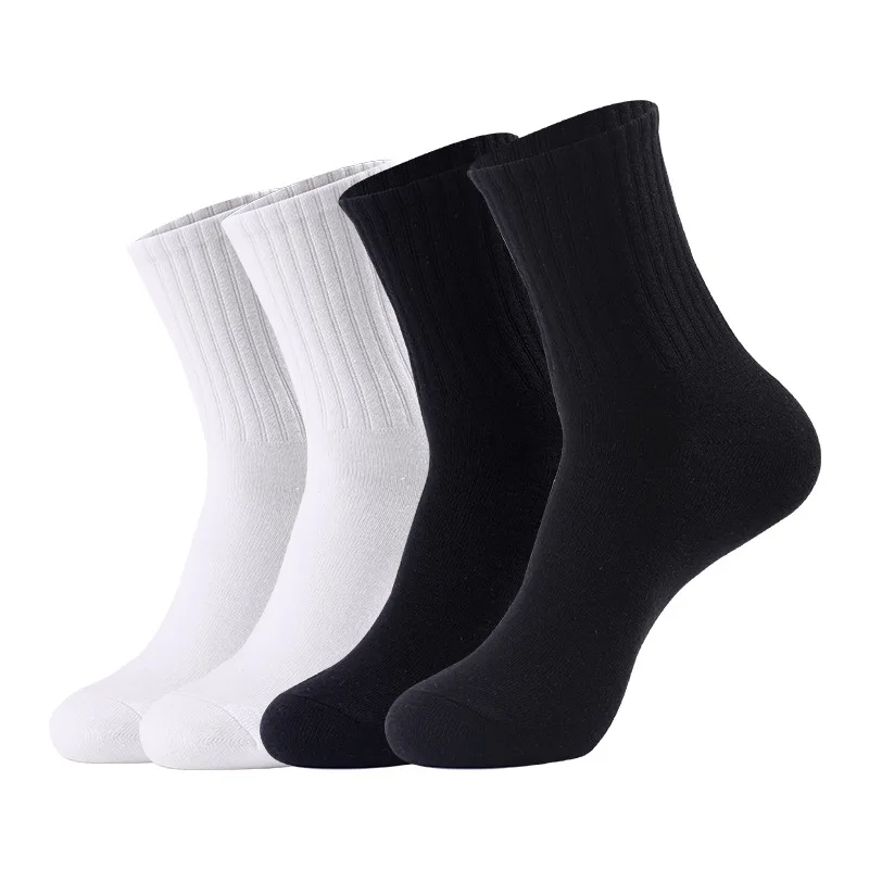 

Solid color long cotton socks breathable sweat-absorbent casual deodorant white socks sports socks