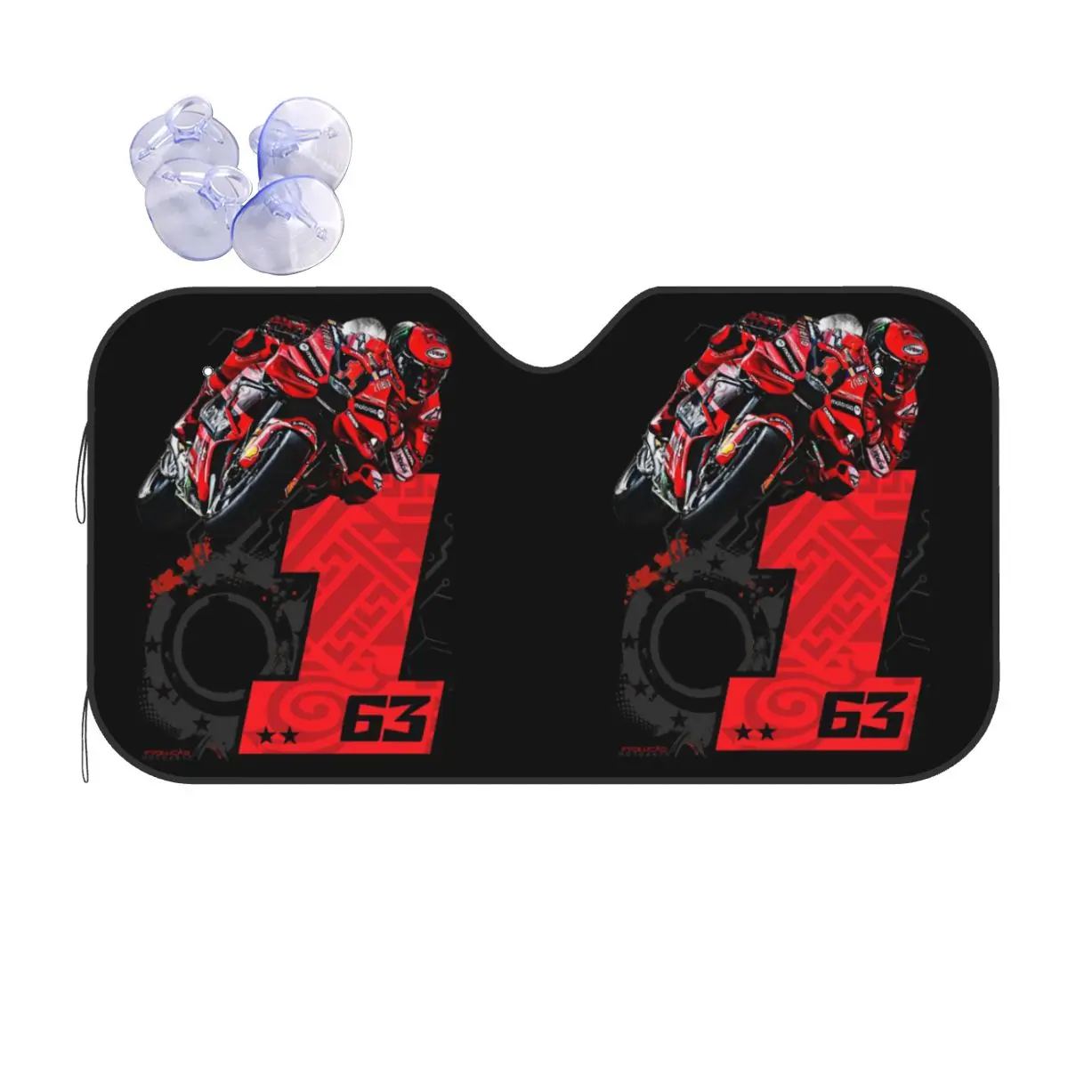 

Francesco Bagnaia Number 1 Moto GP Sunshade Windscreen Car Front Windshield Window Sun Visor Accessories Covers