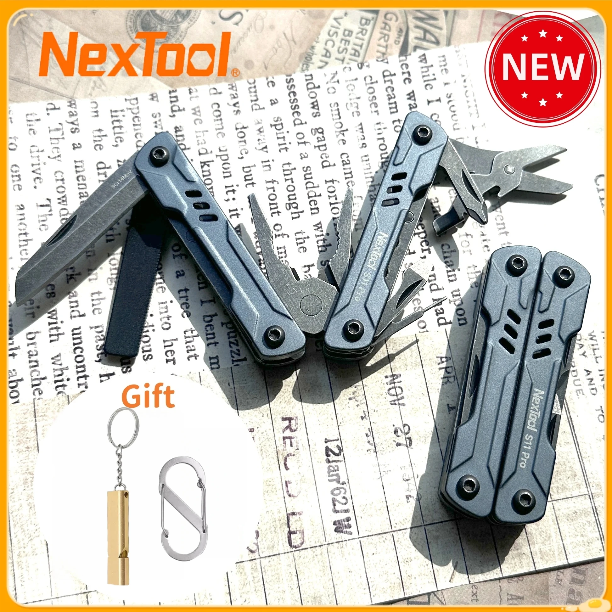 

New NexTool Mini Sailor Pliers S11 pro 12-In-1 Multi Tool Portable Folding EDC Knife Screwdriver Scissors Outdoor Tools