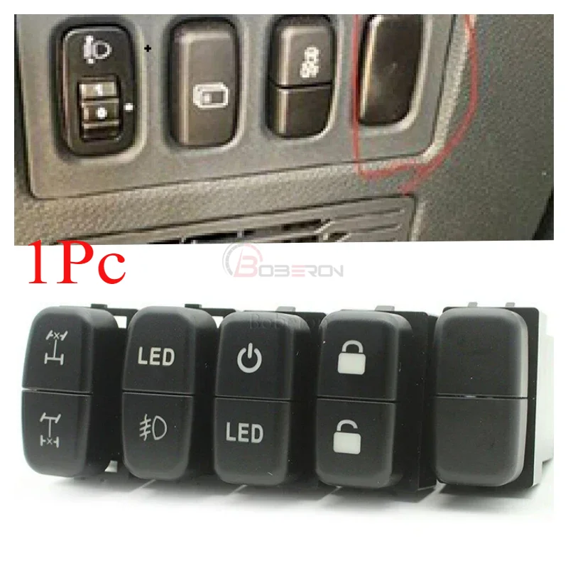 For Mitsubishi Lancer EX Pajero V73 V93 V97 Car Front Rear Fog Light Diff Lock Button Dual Key Switch LED Light Bar Switch