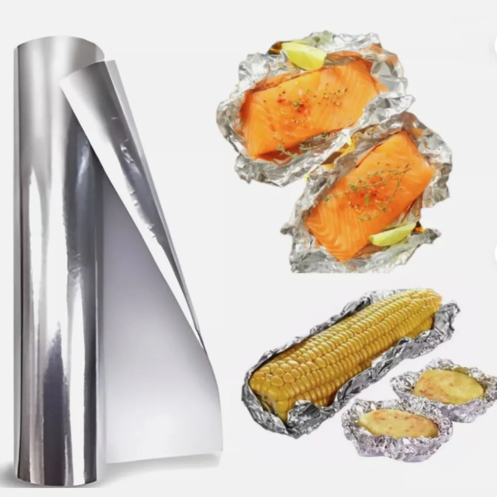 1 Roll Disposable Baking Tinfoil Food Grade Thickened Tin Foil Wrapper Shapeable Oil-proof Aluminum Foil Paper Roll Air Fryer