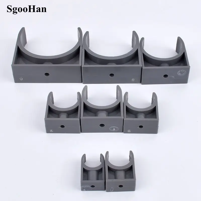 1~20pcs 20-75mm Gray PVC Pipe Clamp Plastic U-shaped Clamp Pipe Holder Garden Water Connector Irrigation UPVC Tube Accessories