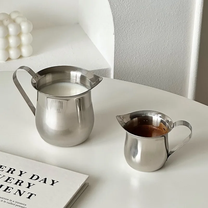 Espresso Cup Latte Pulling Cup Milk Pot Stainless Steel Espresso Extraction Cup Milk Cup Drink Adjustment Cup Milk Cup