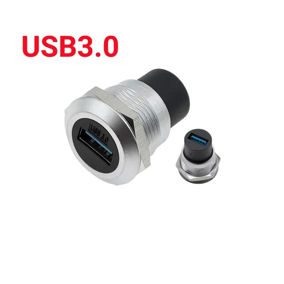 1Pcs Metall Runde Buchse Modul D Typ RJ45 Gerade Durch Netzwerk USB 2,0 USB 3,0 Stecker Panel Montage HDMI CAT6
