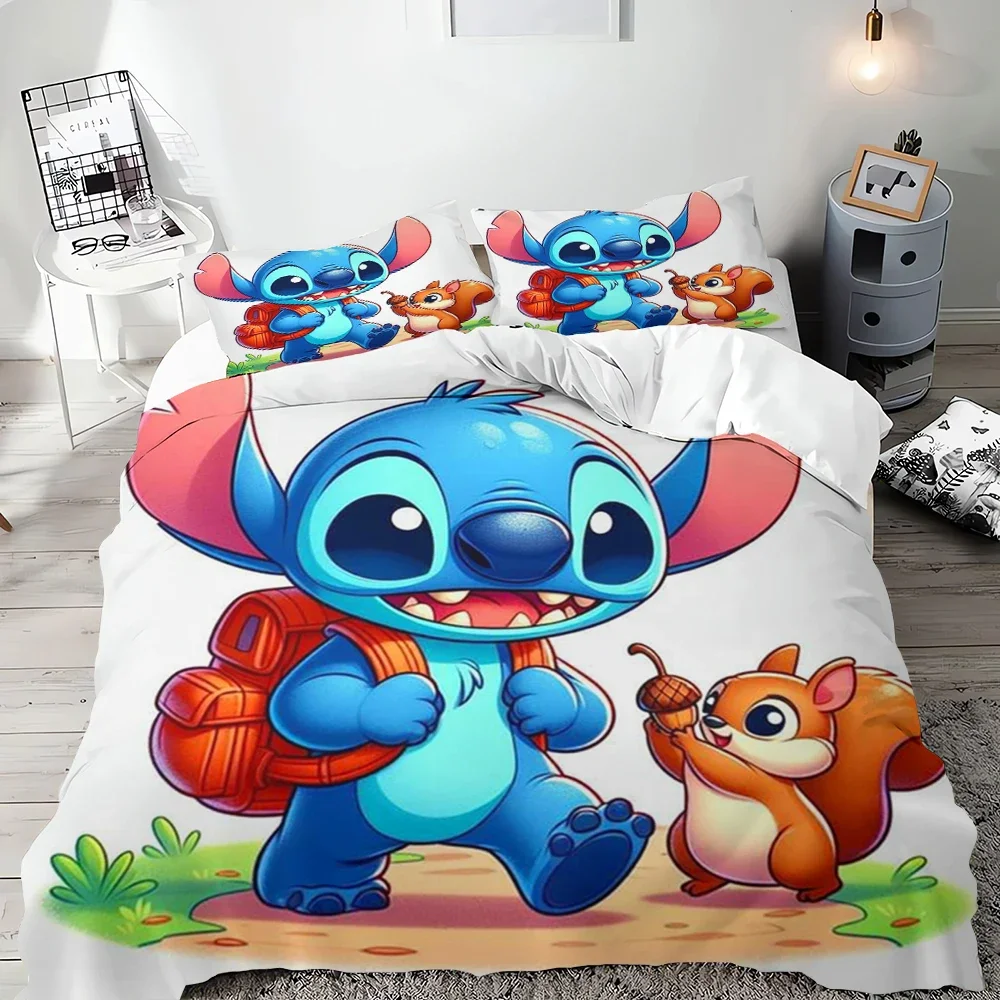 Steek Schattige Anime Dekbedovertrek Beddengoed Set Home Cartoon 3d Kleurrijke Print Full Size Kinderkamer Decoratie Cadeau