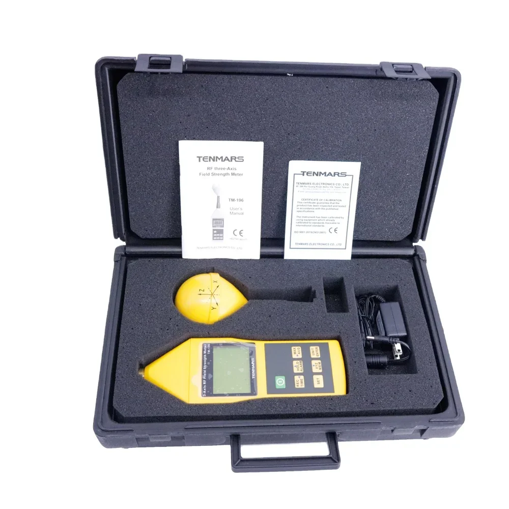 Tenmars TM-196 3-Axis RF Field Strength Meter Frequency Electromagnetic Field Strength Tester EMF Meter Range 50mV/m to 11V/m