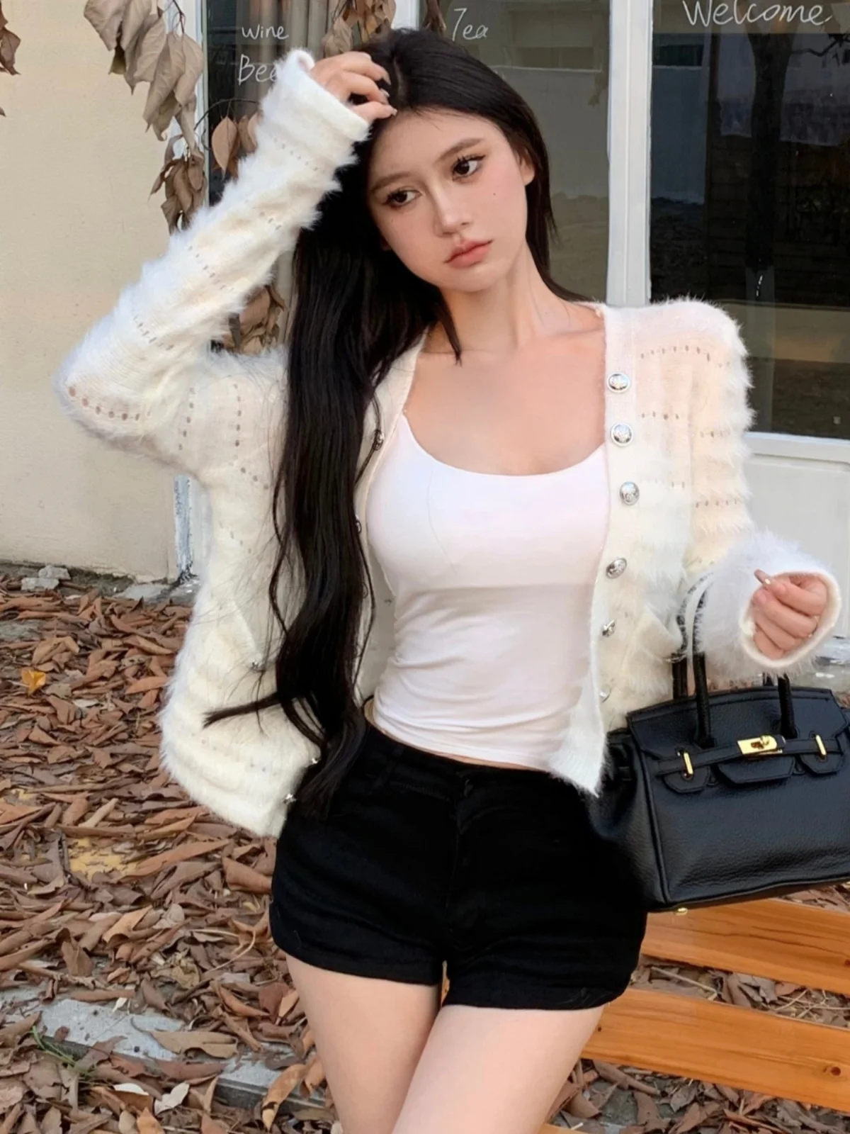 

Вязаный кардиган Ele ort с кисточкой Sweet Fraance Sle, роскошная меховая модная верхняя одежда для молодых девушек