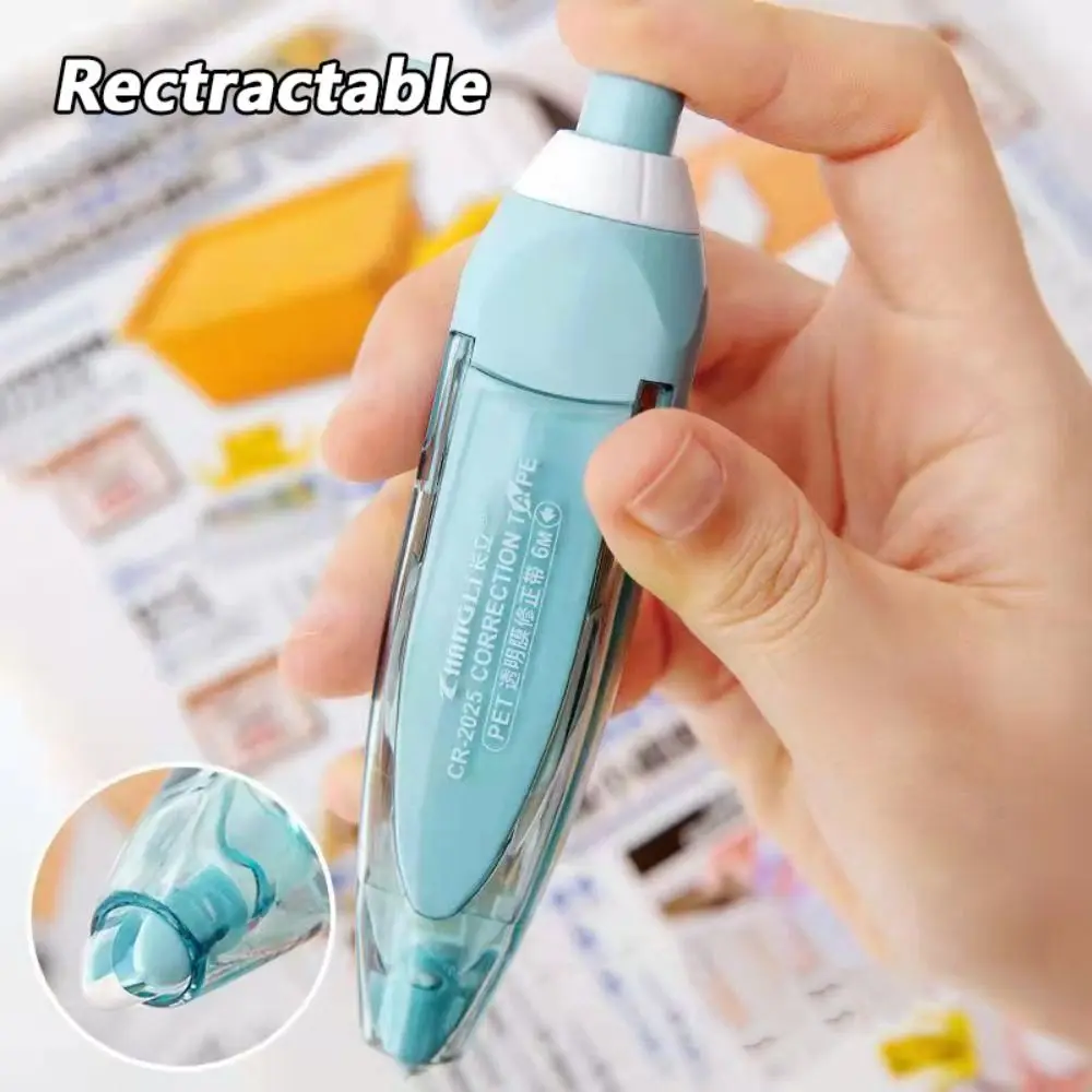 New Cartoon Correction Tape 5mm*6m Rectractable Click Correction Tape Press Type Correction Tape School Office Stationery