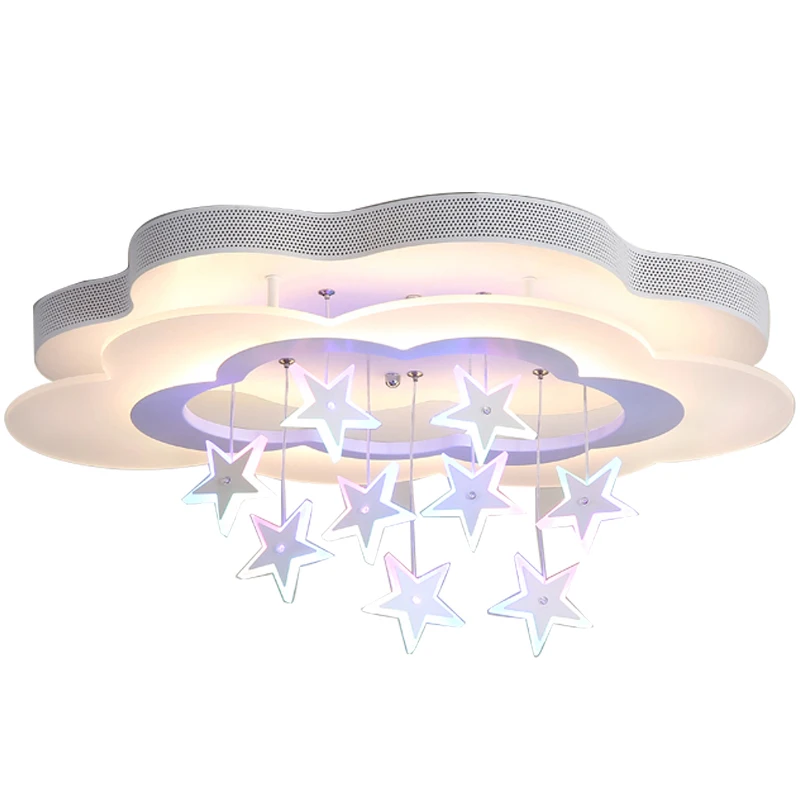 Modern LED Ceiling Light Cartoon Cloud Star Design for Kids Childrens Bedroom Nursery Night Light Dreamy Lighting Decor Fixture