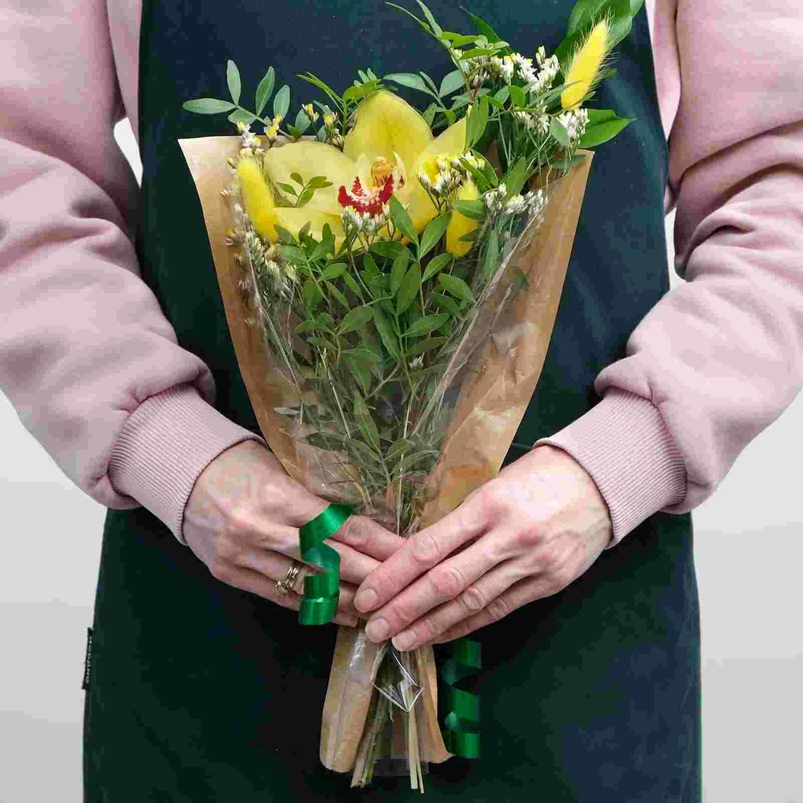 50 Stück Geschenkpapier Blumenverpackung Tasche Taschen Blumenstrauß Florist Khaki Geschenkverpackung Mutter