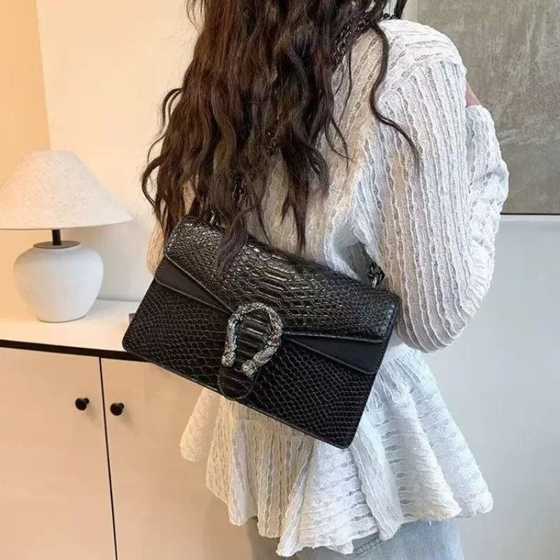 

Новая винтажная сумка Dionysus из кожи с тиснением под крокодила, с цепочкой, роскошная, трансформируемая, на плечо/через плечо, элегантная вечерняя сумочка 2026 года