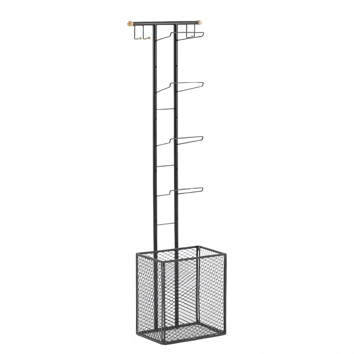 

Multifunctional Garage Sports Equipment Storage Rack 4 Hooks Vertical Basket Basketball Volleyball Balls Living Room Furniture